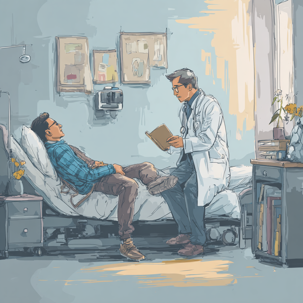 רופא עור מומחה בודק קונדולימה